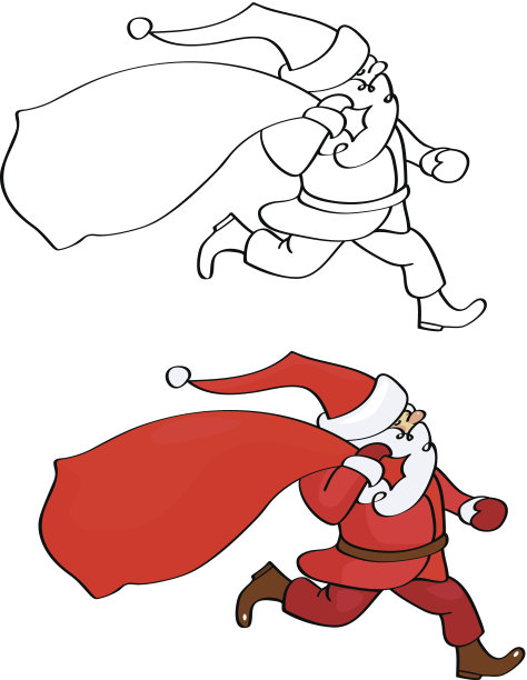 矢量圣诞老人卡通孤立。图片下载