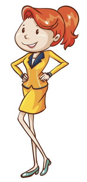 简单的空中小姐素描图片下载