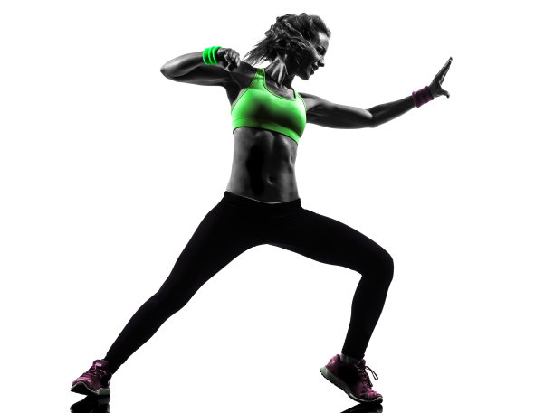 女人健身跳舞剪影图片下载