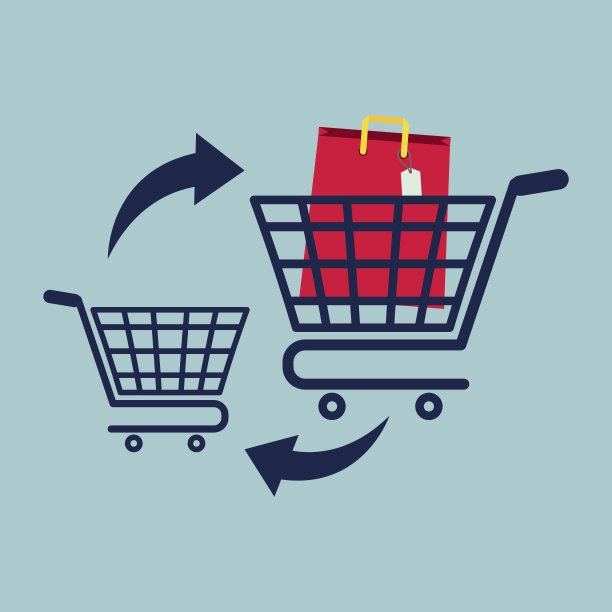 购物车图标在白色的背景图片下载