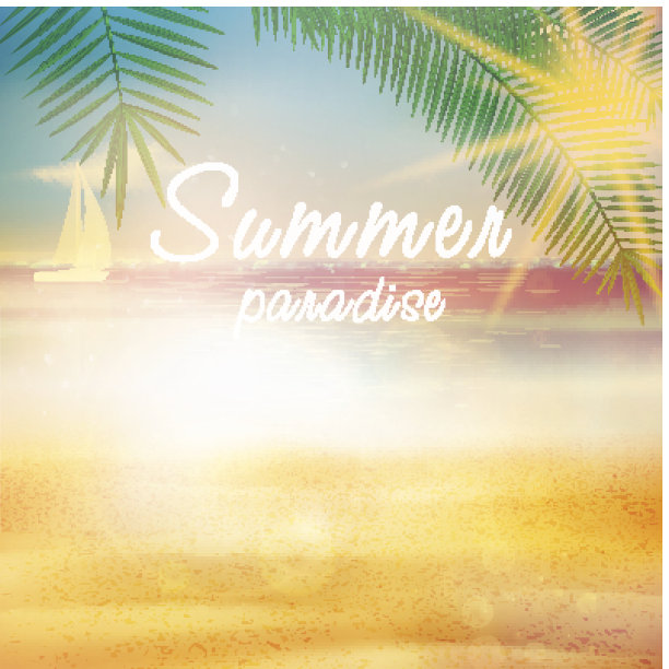 夏季书法设计模板。图片下载