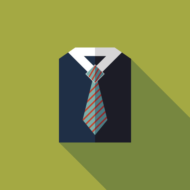 商务衬衫和领带的图标长阴影，eps10图片下载