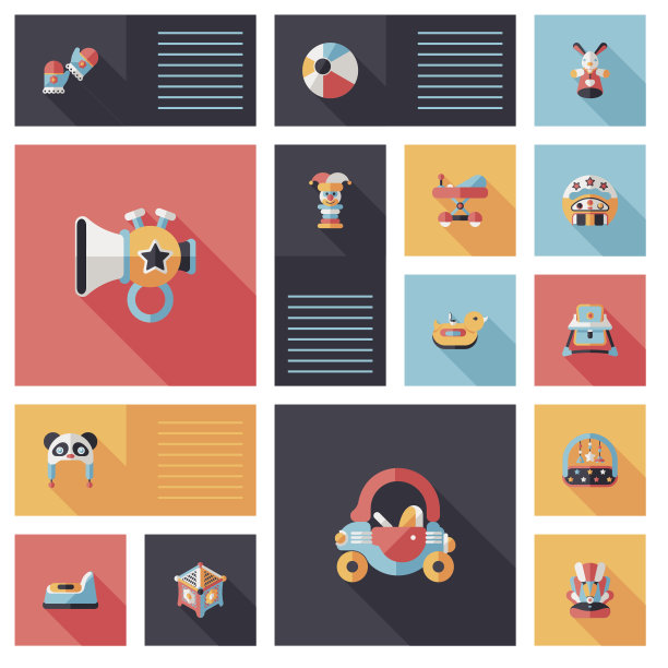 婴儿平坦的UI背景设置图片下载