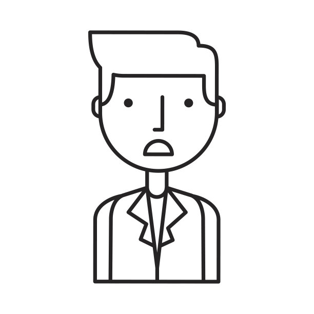 商人角色孤立图标图片下载