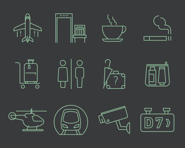 机场导航图标集图片下载