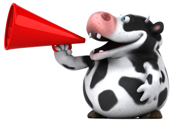 有趣的牛- 3D插图图片下载