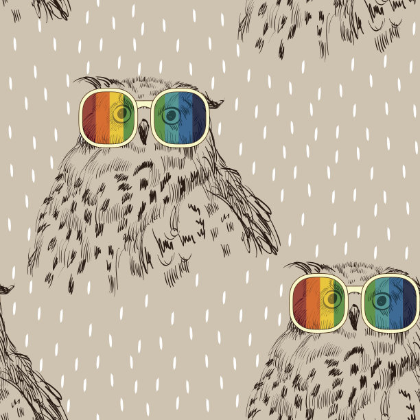 向量复古的猫头鹰图片下载