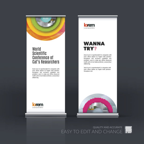 摘要商业向量集现代卷上旗帜站图片下载