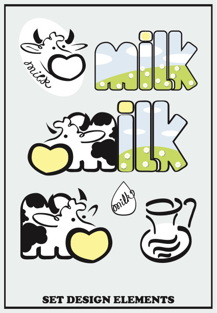 牛奶的设计元素图片下载