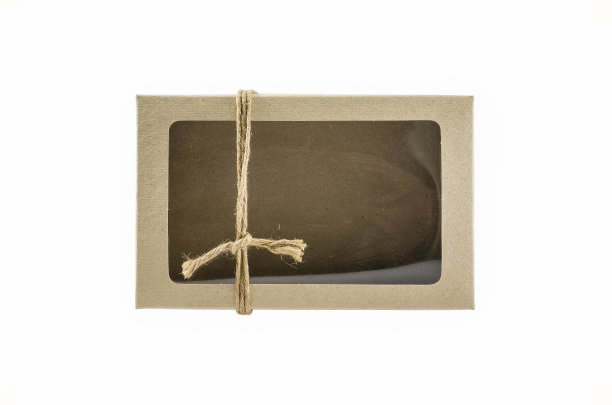 棕色纸盒与透明窗户上的白色图片下载