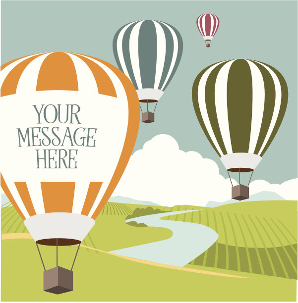 有拷贝空间的热气球图片下载