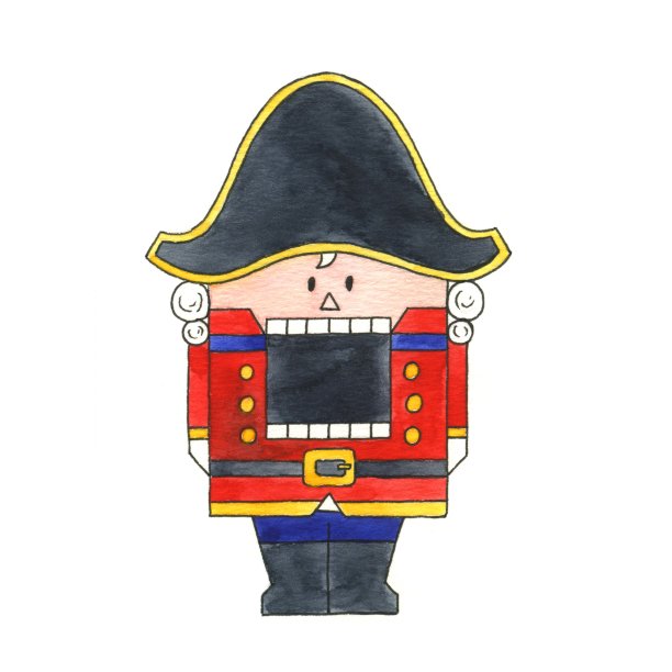 胡桃夹子。水彩图片下载