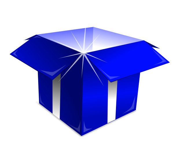打开蓝色礼品盒图片下载