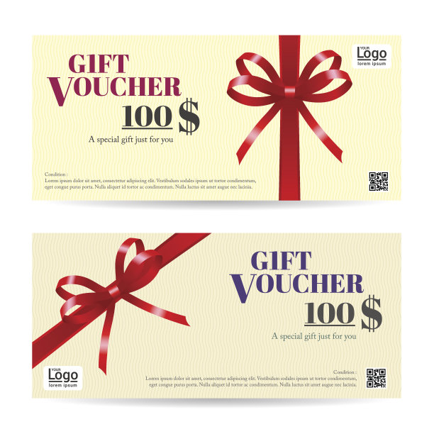 精美礼品卡或礼品券模板图片下载