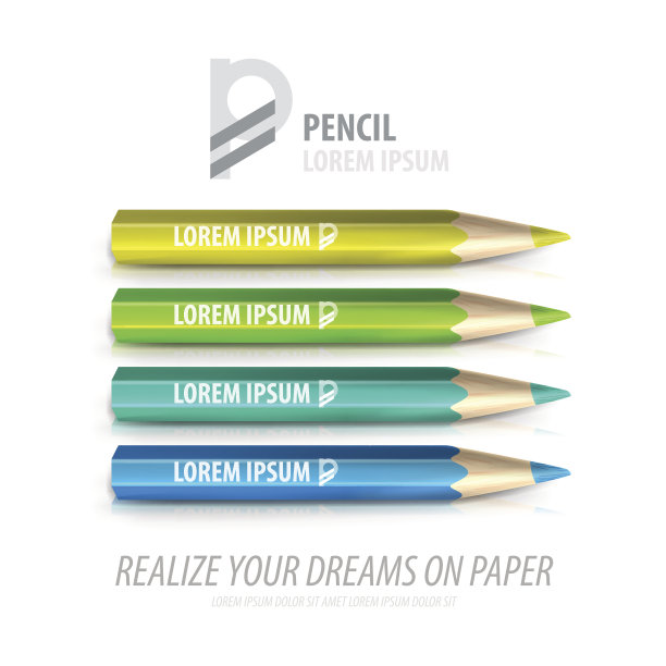 矢量铅笔溢价广告产品模板图片下载