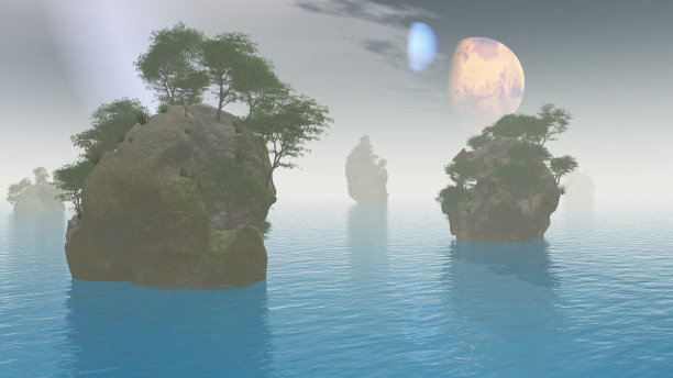 2颗卫星在陌生的地方素材图片