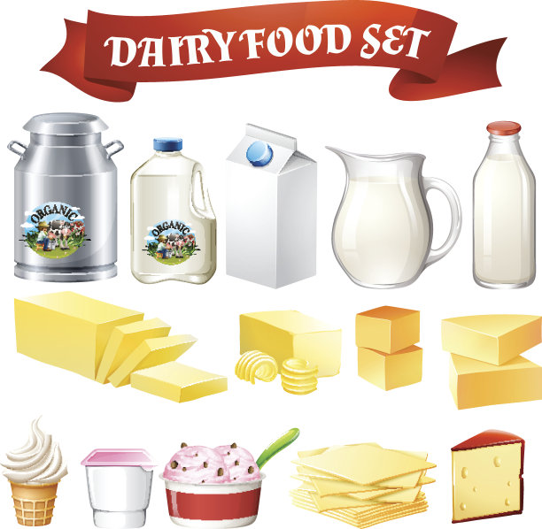 乳制品及食品套装图片下载