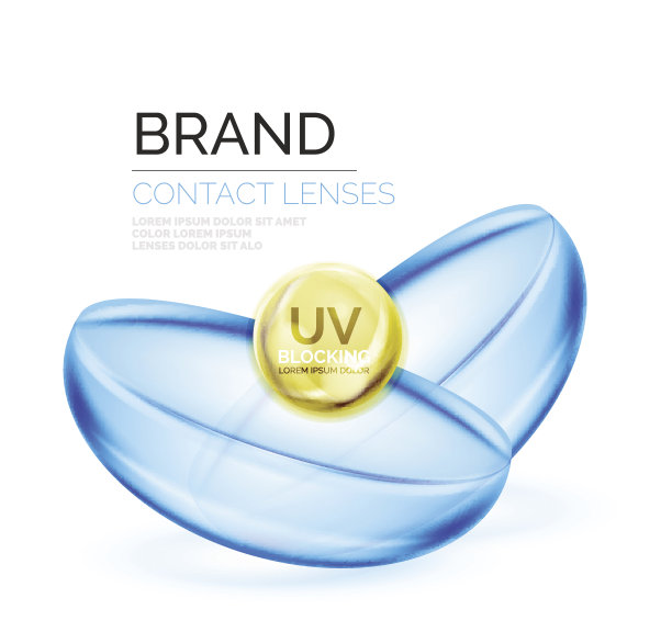 矢量隐形眼镜广告模板图片下载
