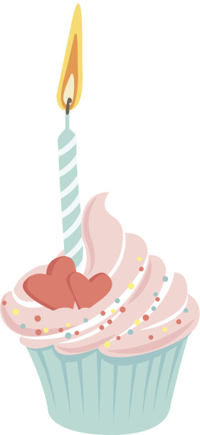 节日生日蛋糕。平的风格图片下载