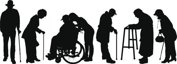 矢量剪影老人。图片下载