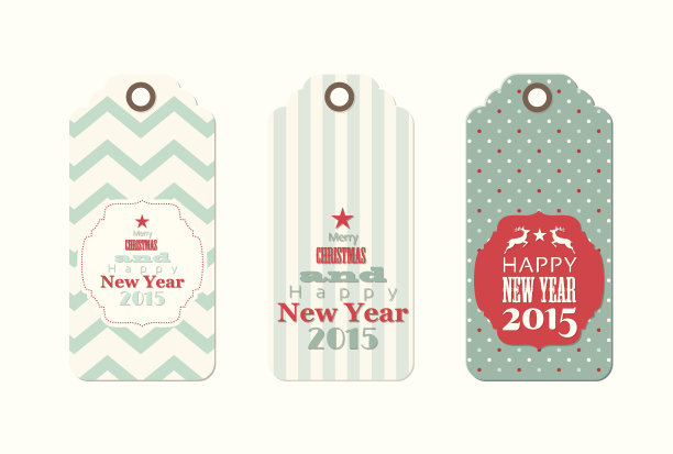 三张破旧别致的圣诞标签图片下载