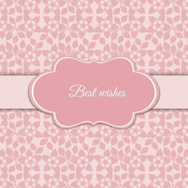 可爱浪漫的粉色花朵卡片图片下载