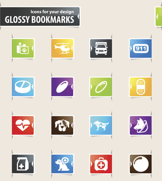 兽医诊所图标套装图片下载