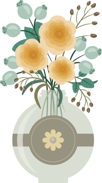 一束装在复古酒瓶里的鲜花。图片下载