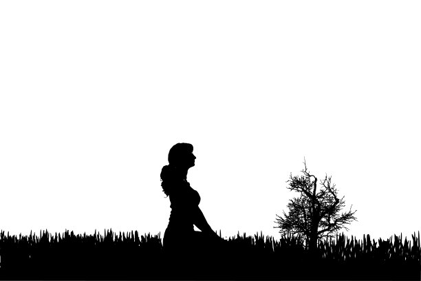 一个女人的矢量剪影。图片下载