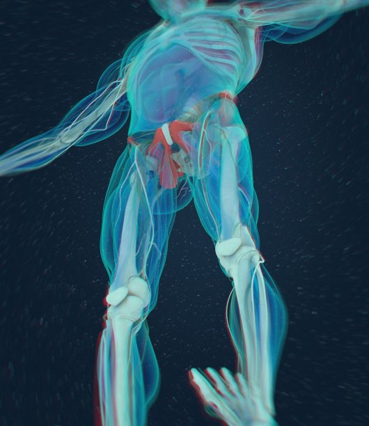 髂骨，人体解剖学。3 d演示。图片下载