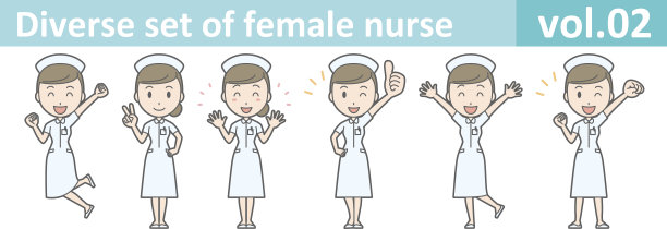 多样化的女性护士，EPS10矢量格式vol.02图片下载