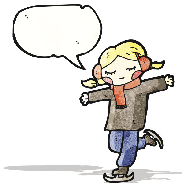 卡通滑冰女孩图片下载