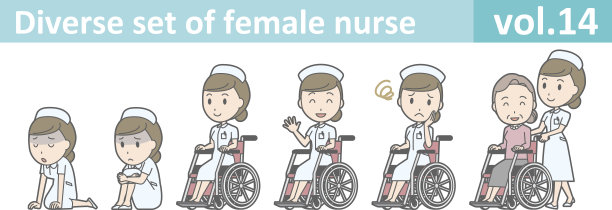 多样化的女性护士，EPS10矢量格式vol.14图片下载
