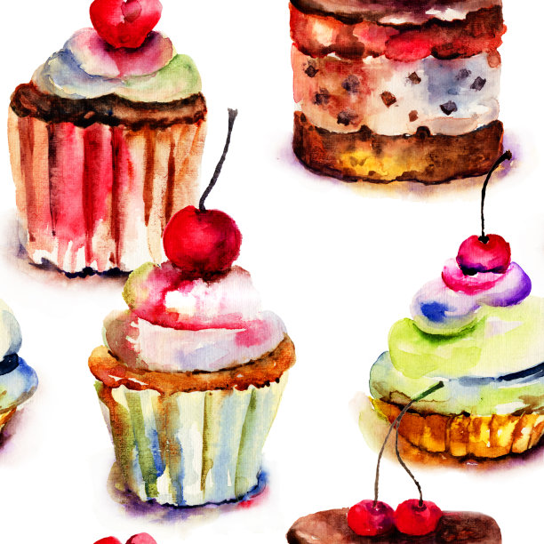 蛋糕无缝图案图片下载