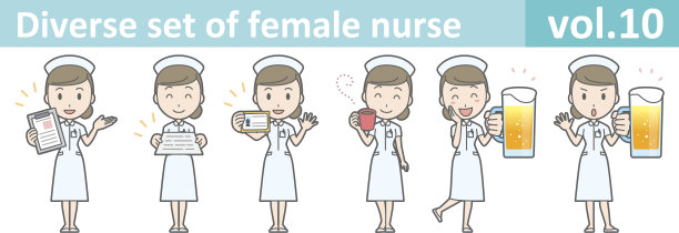 多样化的女性护士，EPS10矢量格式卷10图片下载