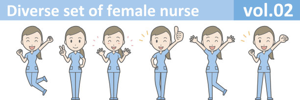 多样化的女性护士，EPS10矢量格式vol.02图片下载