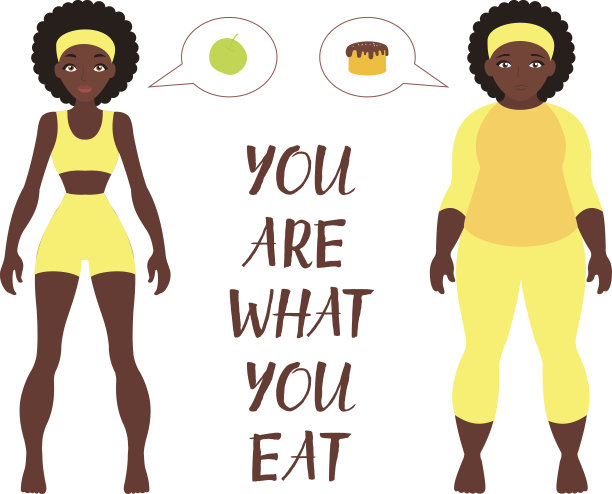 胖和瘦的女人，矢量平面插图。减肥的概念图片下载