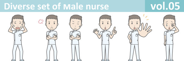 多样化男护士套，EPS10矢量格式vol.05图片下载