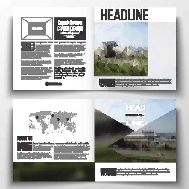 为宣传册、杂志、传单制作年度报告业务模板图片下载