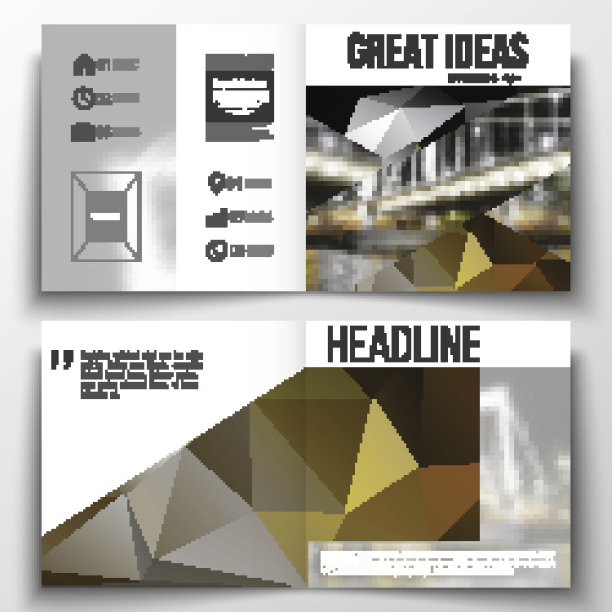 为宣传册、杂志、传单制作年度报告业务模板图片下载