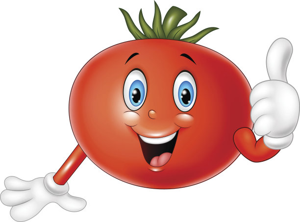 卡通番茄竖起大拇指图片下载