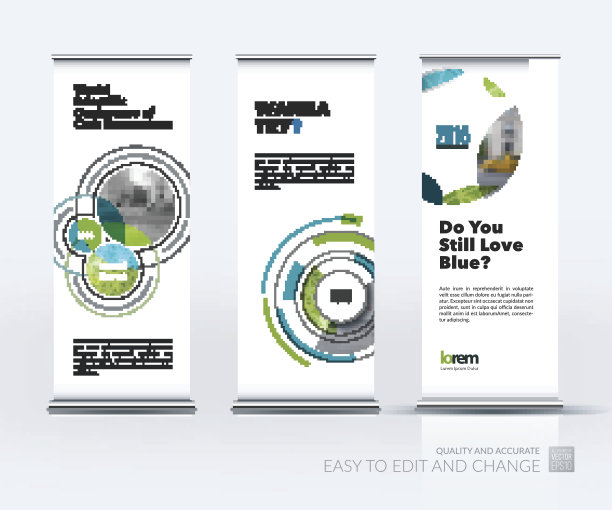 摘要商业向量集现代卷上旗帜站图片下载