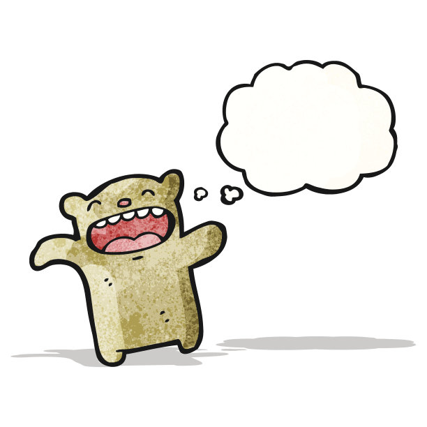 小熊用思想泡泡卡通图片下载