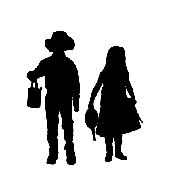 矢量剪影的孩子。图片下载