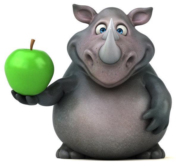 有趣的犀牛- 3D插图图片下载