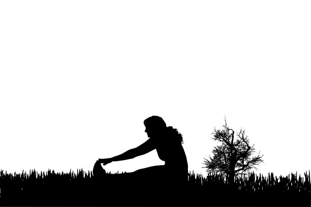 一个女人的矢量剪影。图片下载