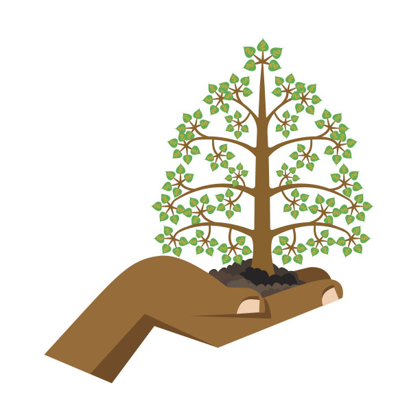 手牵一棵绿树，做了赚钱的设计。图片下载