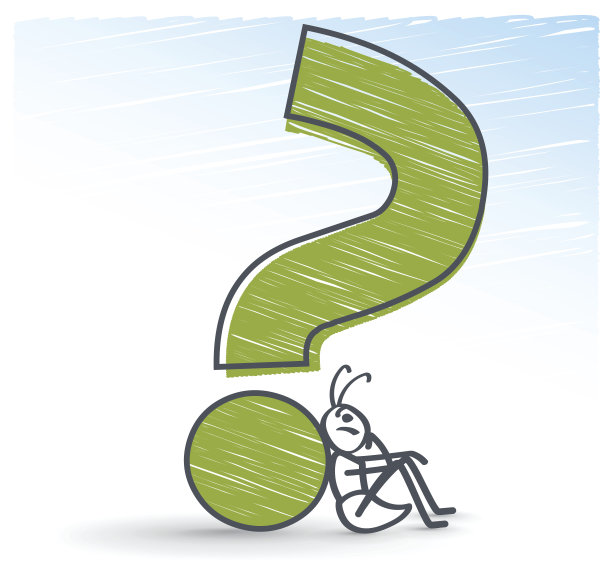 蚂蚁在一个问号旁边思考图片下载