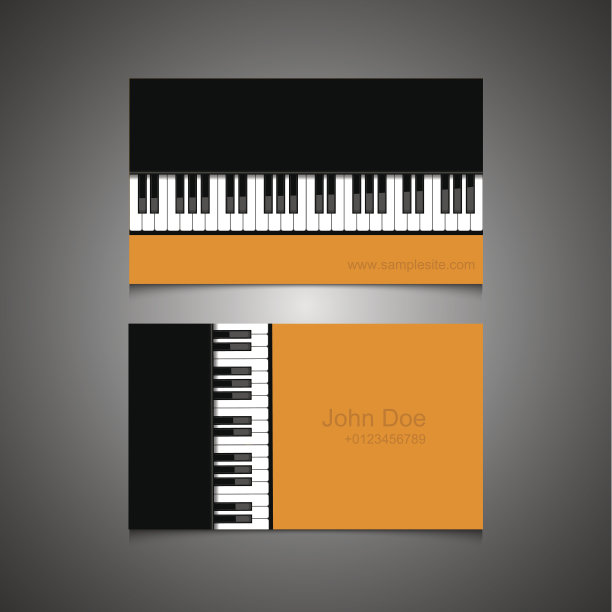 灰色背景上的向量现代钢琴横幅。图片下载