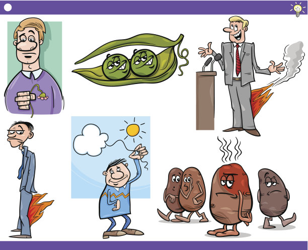 卡通概念和语录设置图片下载